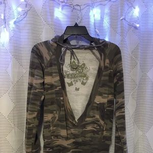 Camo V-Cut Hoodie